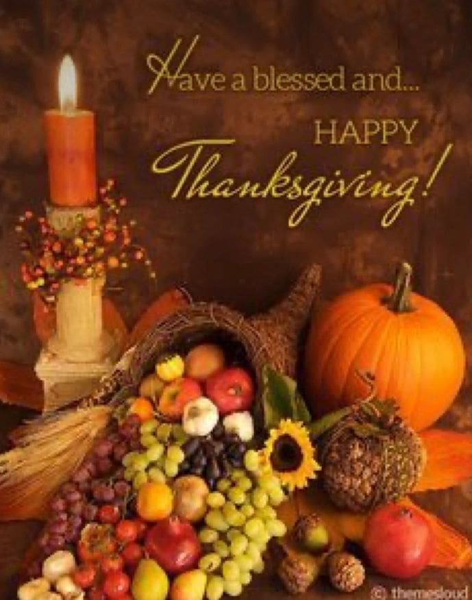 Have a blessed and happy thanksgiving.