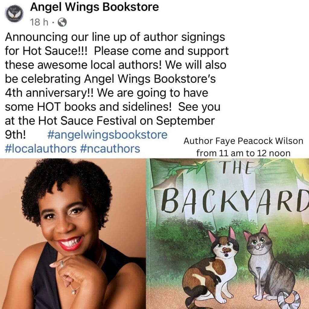 Angel wings bookstore - the backyard.