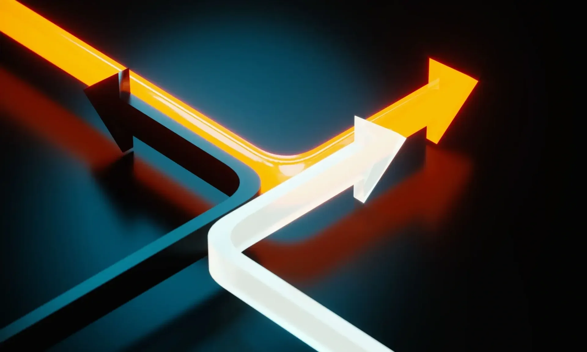 Three colorful arrows pointing in different directions.