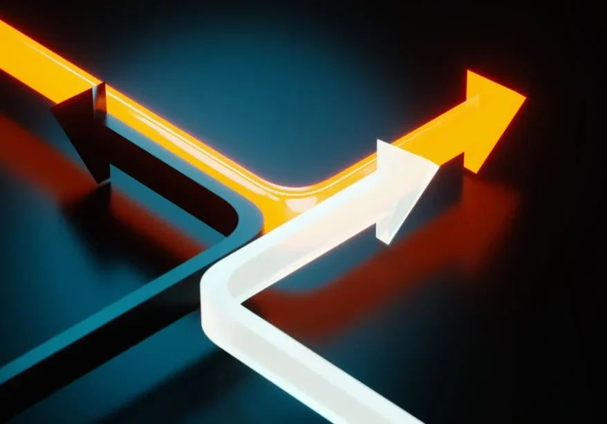 Three colorful arrows pointing in different directions.