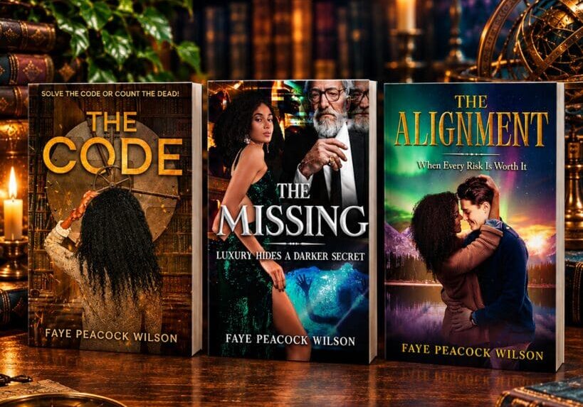 Three books by Faye Peacock Wilson displayed.